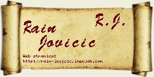Rain Jovičić vizit kartica